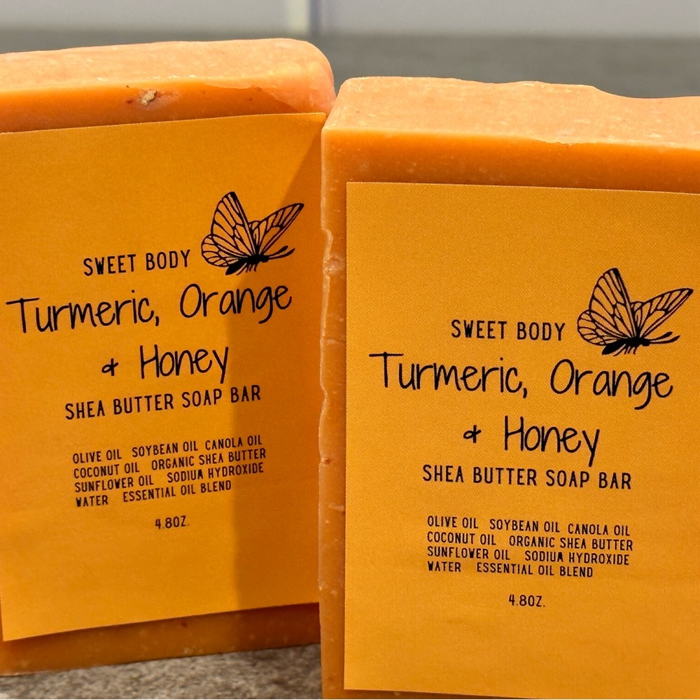 Turmeric Orange & Honey Shea Butter Moisturizing Soap Bar Sweet Body (2 PACK)